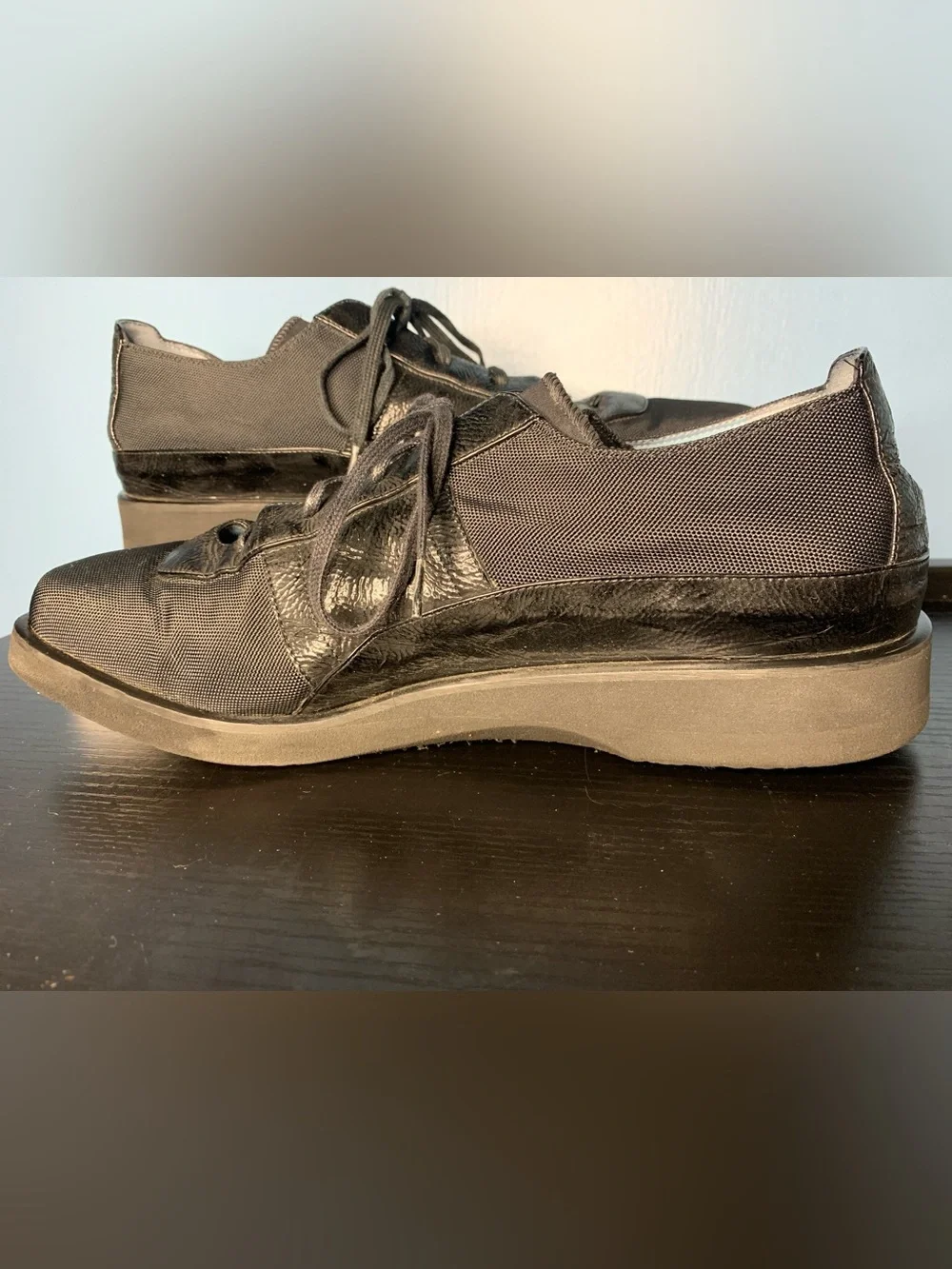 Thierry Rabotin Black Lace-Up Oxford Shoes